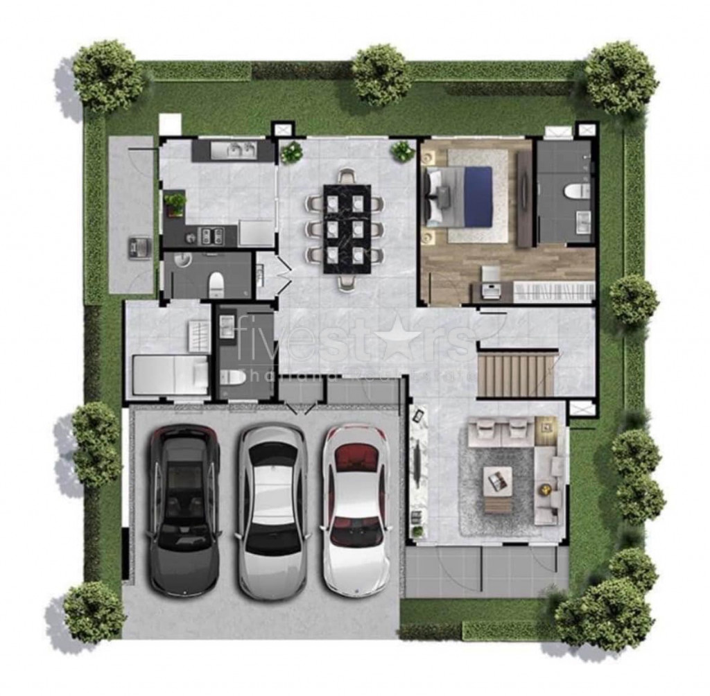 Maison individuelle de luxe moderne de 4 chambres à louer à Bangna, photo 13