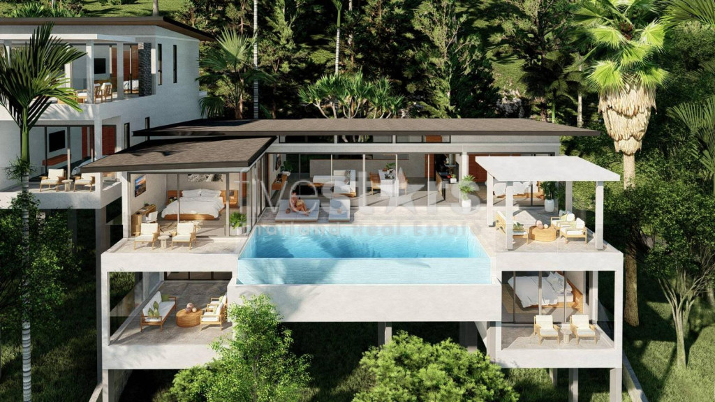 Villa de Luxe 4 Chambres avec Vue Panoramique sur la Mer – Chaweng, Koh Samui, photo 5