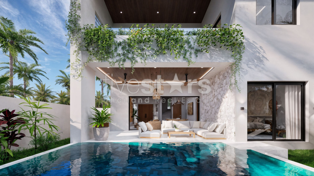 Villa Tropicale Moderne de 3 Chambres avec Piscine à Vendre à Lamai, Koh Samui