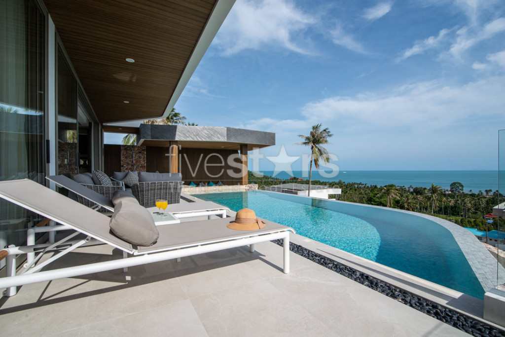 Villa tropicale moderne de 5 chambres avec vue mer à vendre – Bangpor, Koh Samui