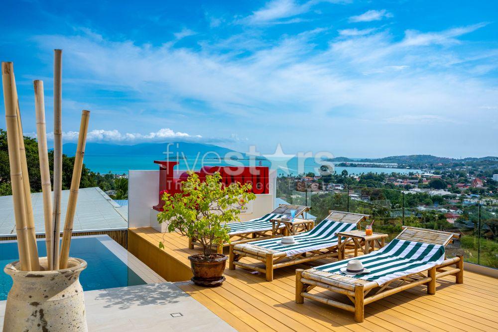 A Private 7 Bedroom Hillside Villa for Sale in Bangrak, Koh Samui