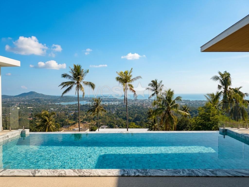 Villa de Luxe 4 Chambres avec Vue Panoramique sur la Mer – Chaweng, Koh Samui