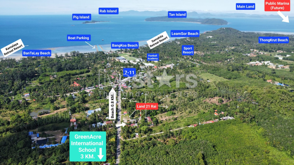 A VENDRE – TERRAIN PLAT BANG KAO KOH SAMUI ( 21 RAI ), photo 4