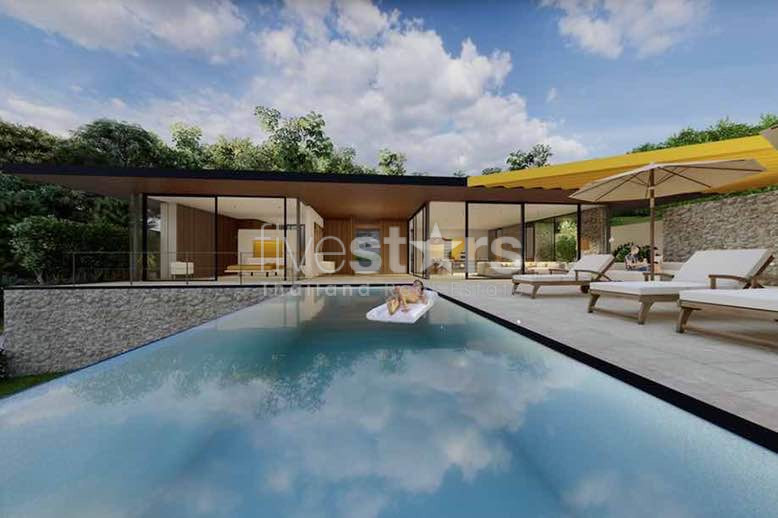 Villa de luxe sur plan- Vue mer exceptionnelle- 3 Chambres à vendre Bophut