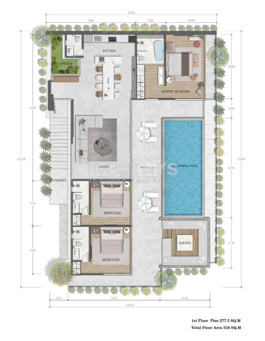 Villa 4 chambres vue mer à vendre à Bang Por Koh samui sur plan, photo 8