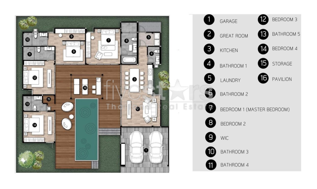 A vendre villa sur plan 4 chambres Maenam Beach, photo 12
