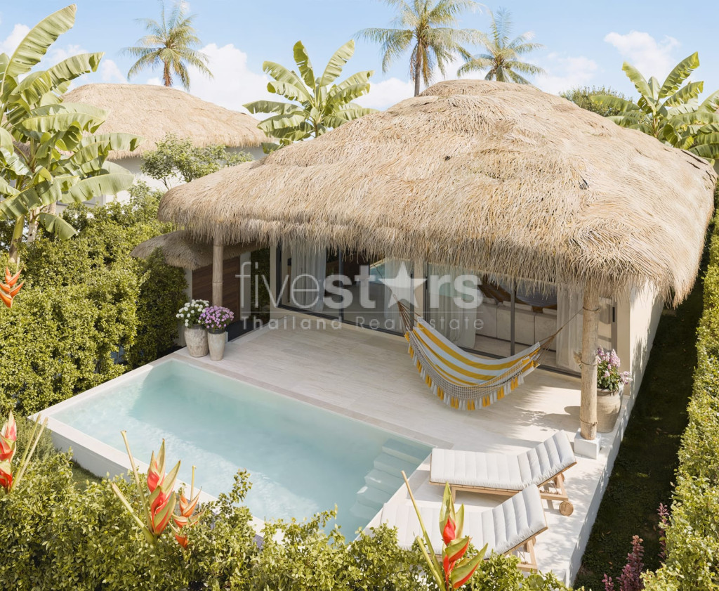 villa de styla balinais avec 2 chambres à vendre quartier Bophut, photo 20