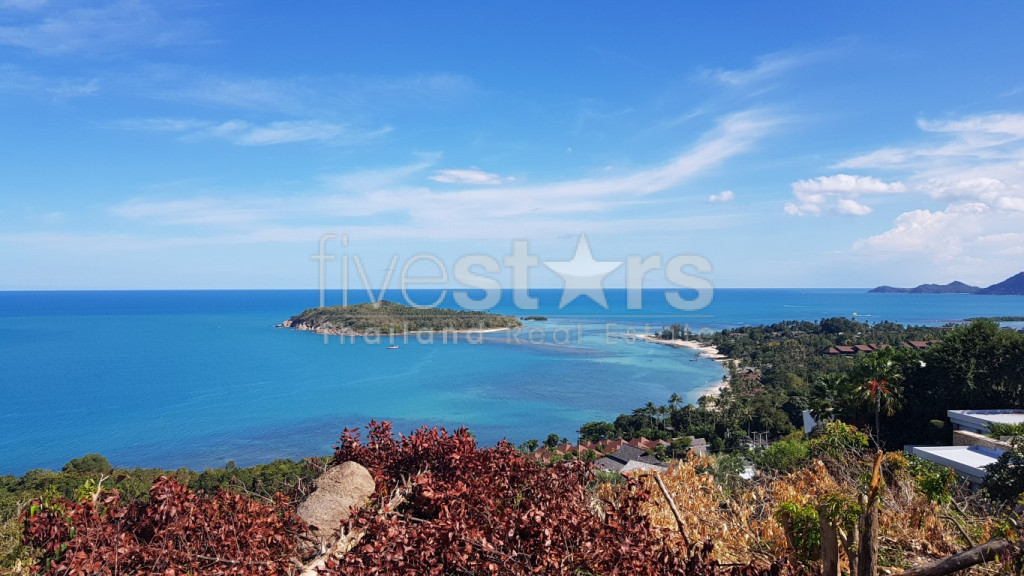 A vendre 3 parcelles avec vue mer entre les plages de Choeng Mon et de Chaweng