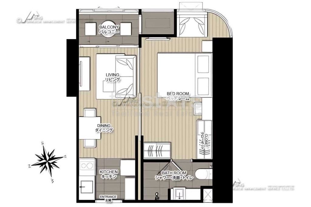 Condo moderne 1 chambre à louer près de la station Asoke BTS, photo 9