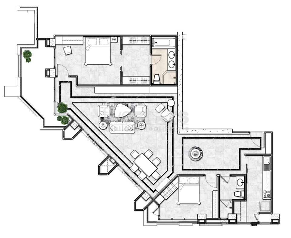 Unique 2 bedrooms condo for rent near MRT Phraram 9, photo 16