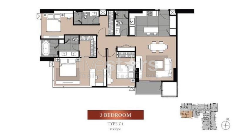 Luxe moderne de 3 chambres à louer sur Thonglor, photo 15