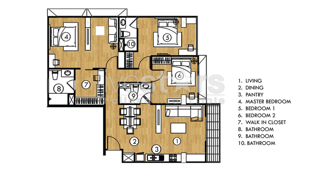 3 bedrooms service apartment for rent near BTS Phromphong, photo 8