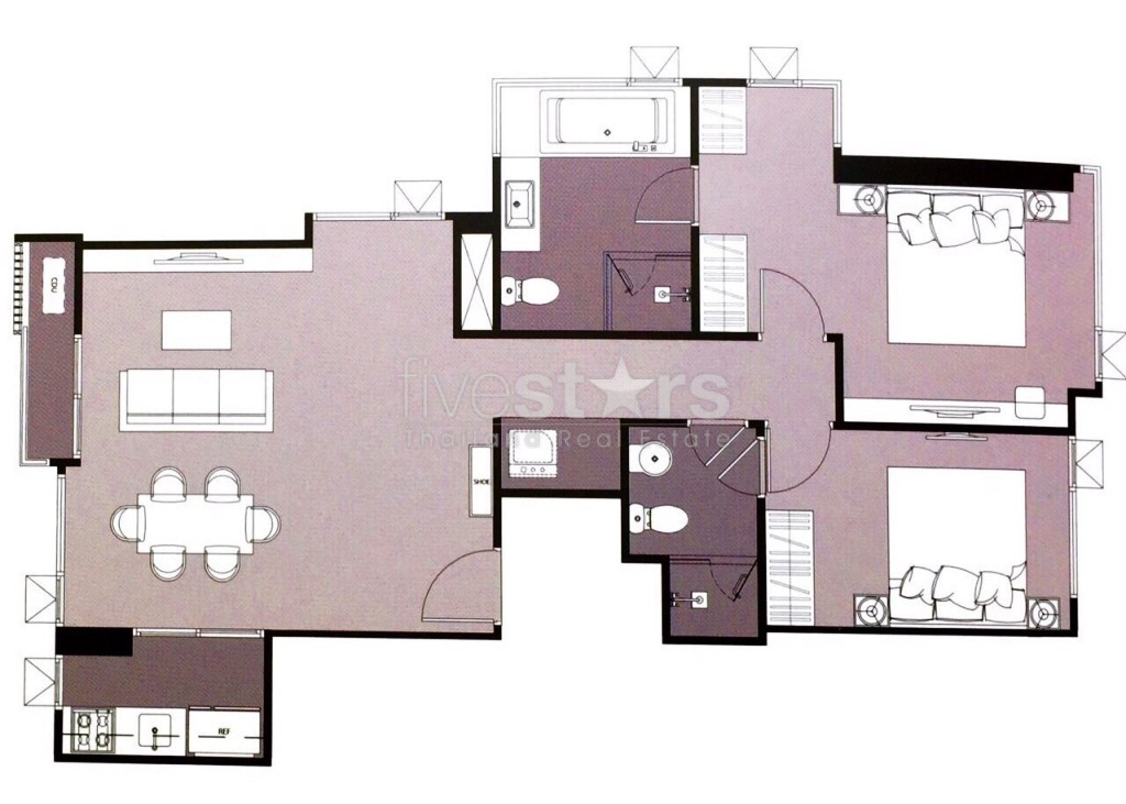 Bel appartement moderne de 2 chambres à louer à Thonglor, photo 18