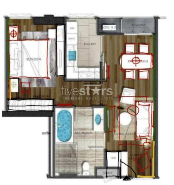 Appartement de 2 chambres à louer près de la station de BTS Phromphong, photo 8