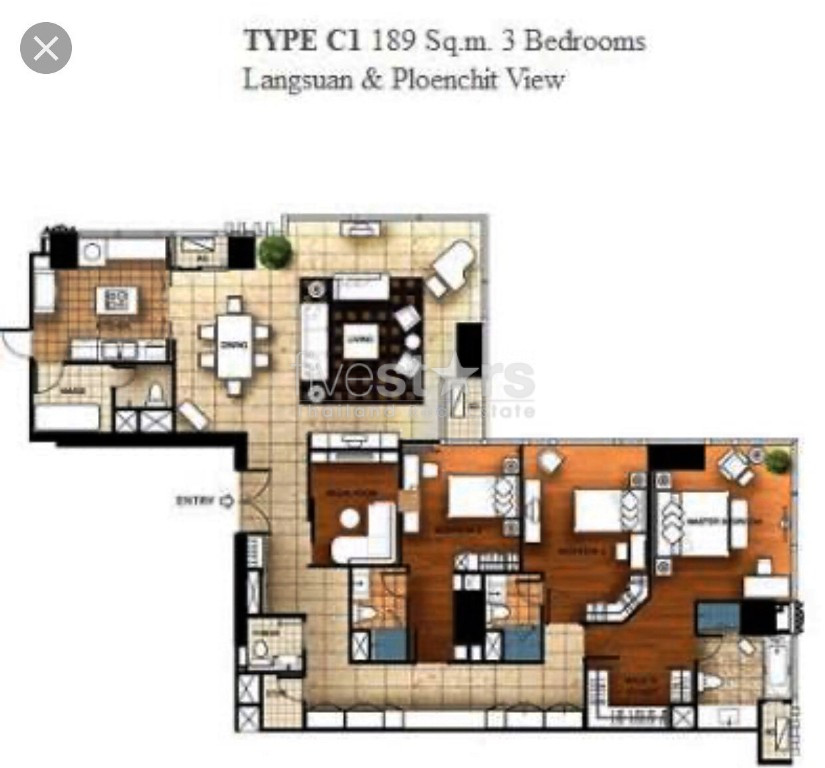 Large 2 bedrooms condo for rent near BTS Ploenchit, photo 18