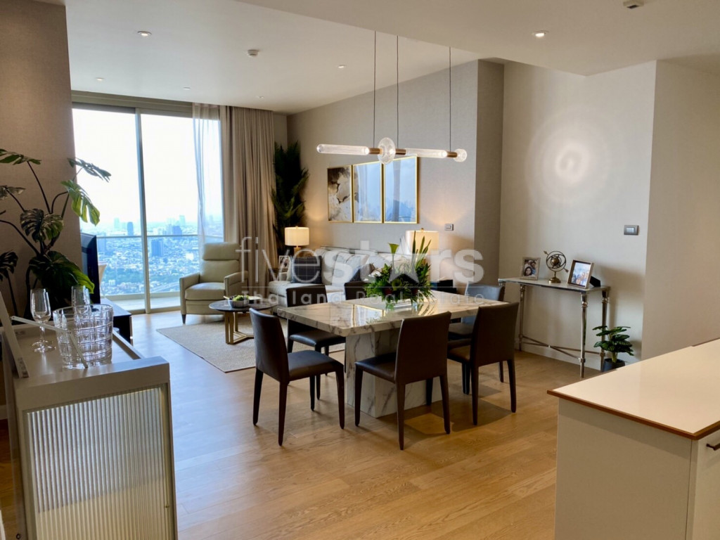 Condo de 3 chambres en étage élevé à louer au bord de la rivière Bangkok, photo 2