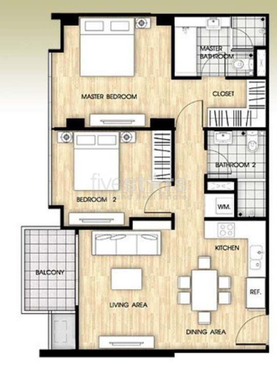 Superbe appartement de 2 chambres avec vue sur le fleuve à louer près de Icon Siam, photo 15