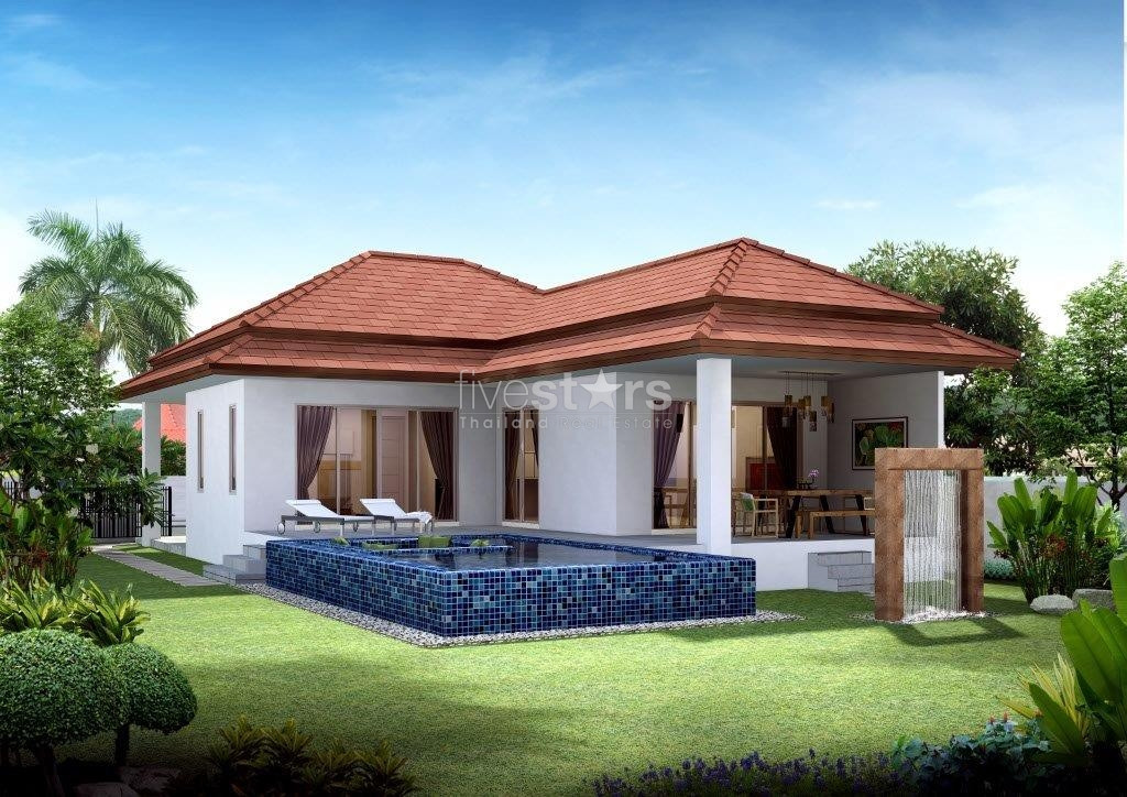 Villa 2-chambres avec piscine et une vue panoramique sur les collines de Hua Hin