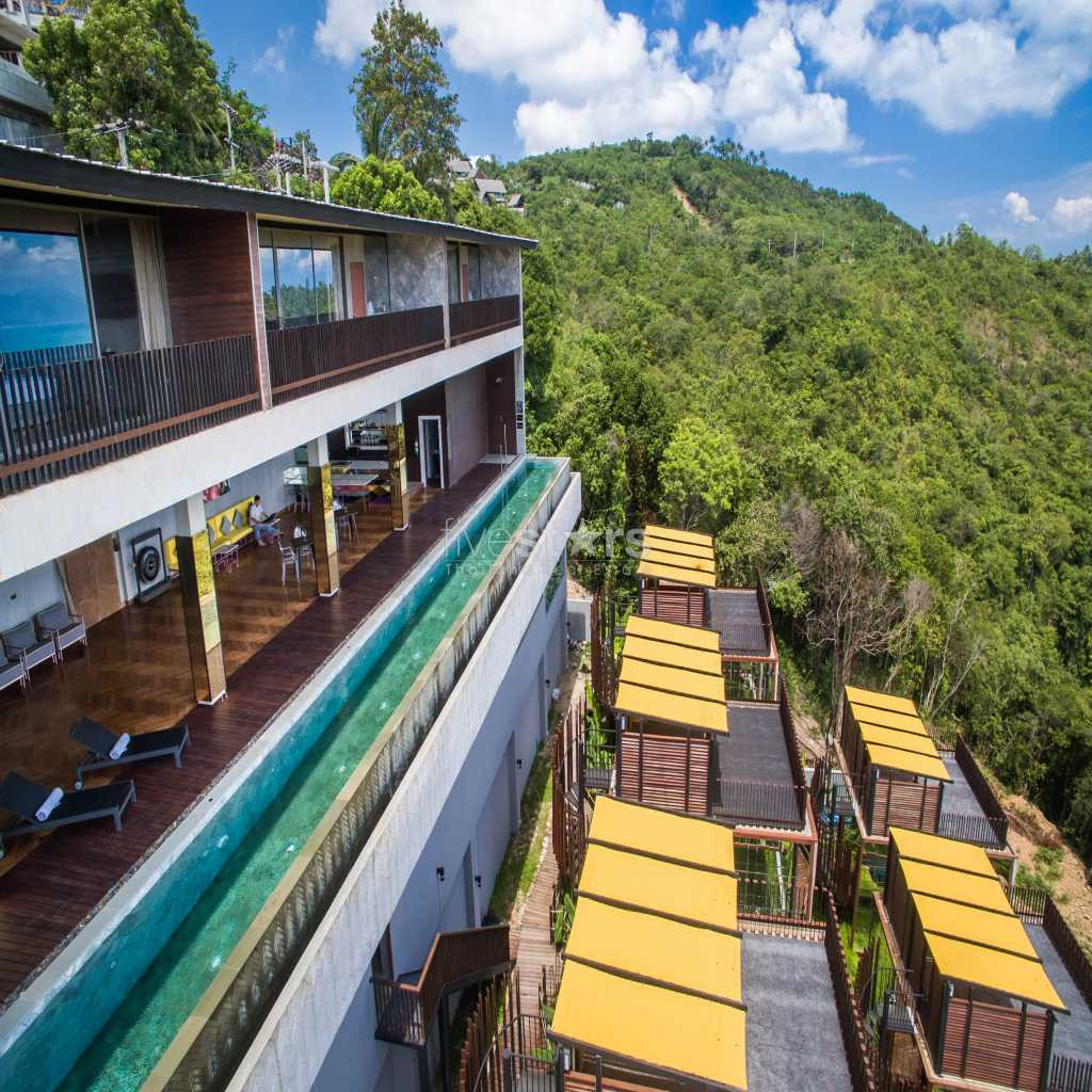 Hôtel avec une superbe vue mer situé sur les hauteurs de Bophut